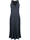 Joseph V-neck Sleeveless Cotton Dress In Blue