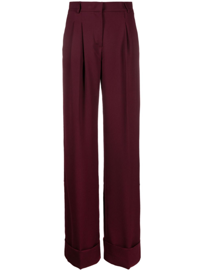 The Andamane Brown Natalie Wide Leg Trousers In Red