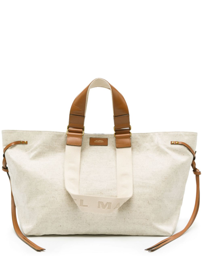 Isabel Marant Wardy Leather Tote Bag In White