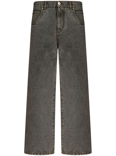 Etro Regular Fit Cotton Denim Jeans In Grey