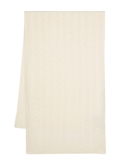 Polo Ralph Lauren Cable-knit Recycled Cashmere Scarf In Nude