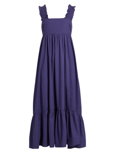Free People Isabella Ruffle Maxi Dress In Blue Depth