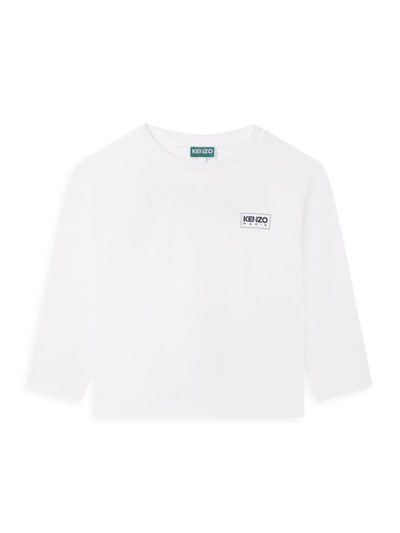 Kenzo Kids' Logo-print Cotton T-shirt In P Ivory