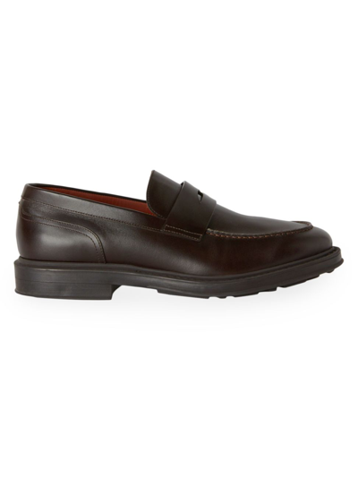 Loro Piana Men's Travis Leather Loafers In Very Dark Brown