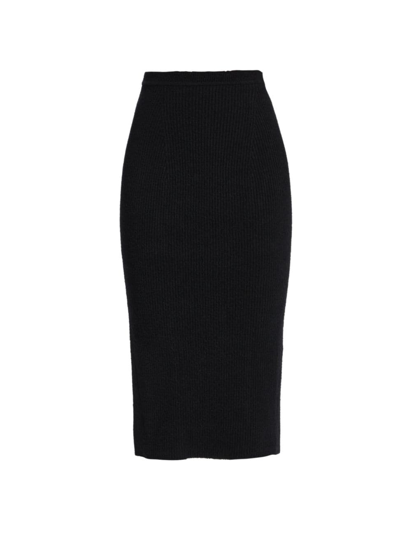 Wardrobe.nyc Ribbed-knit Cotton-blend Tube Midi Skirt In Black