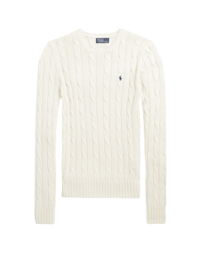 Polo Ralph Lauren Slim-fit Cable Knit In Cream