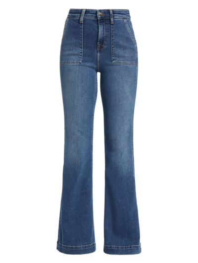 Jen7 Women's High-rise Patch Pocket Flared Jeans In Brynn