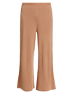 Splendid Women's  Loop Knit Wide Crop Sweaterpants In Caramel