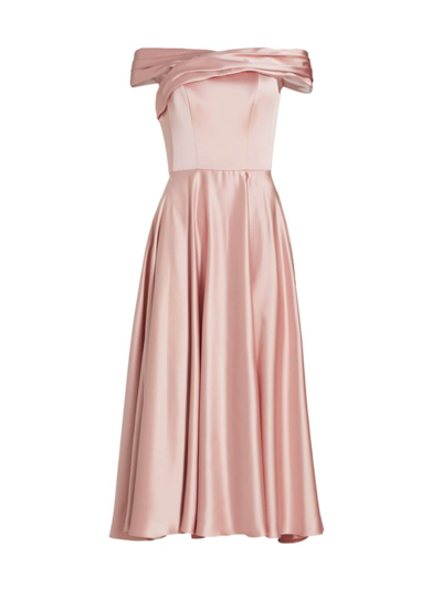 Amsale Women's Off-the-shoulder Satin Dress In Rose