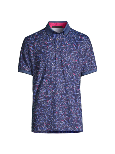 Greyson Men's Butterfly Den Graphic Polo Shirt In Canal