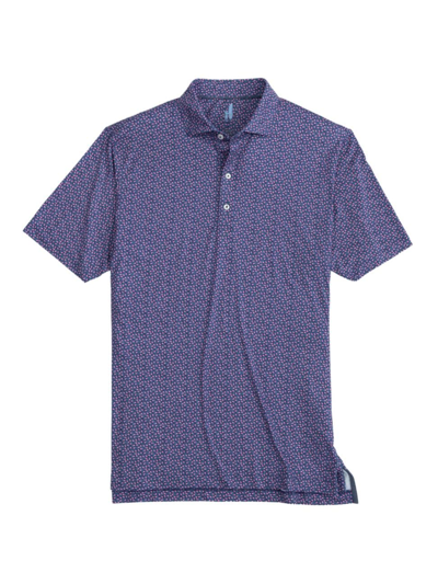 Johnnie-o Orson Floral Performance Polo In Navy