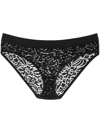 Eres Floral-embroidery Mesh Thong In Noir