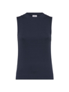 Brunello Cucinelli Ribbed Tank Top In Blue