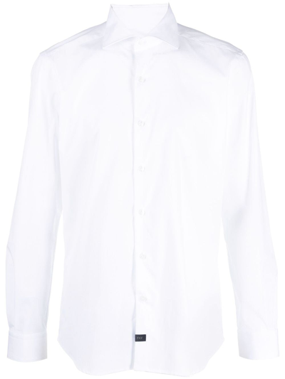 Fay Cutaway-collar Long-sleeve Shirt In White