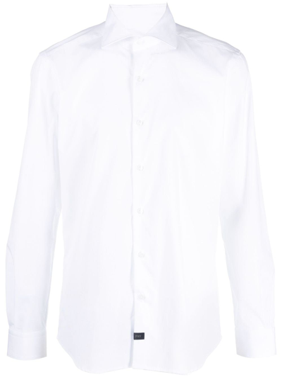 Fay Cutaway-collar Long-sleeve Shirt In Bianco