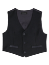 Monnalisa Logo-embroidered Sleeveless Waistcoat In Blue