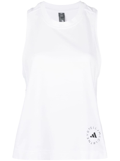 Adidas By Stella Mccartney True Pace Running Logo印花坦克背心 In White