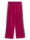 Chiara Ferragni Eyelike-motif Velvet Trousers In Pink