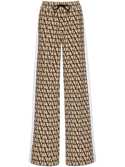 Valentino Toile Iconographe Silk Trousers In Neutrals