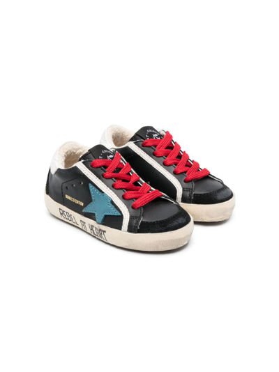 Bonpoint Kids' Star-patch Leather Sneakers In Black