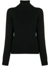 Saint Laurent Cashmere Ribbed Turtleneck Sweater In Black