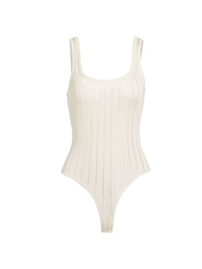 Alaïa Women's Sleeveless Crinoline Bodysuit In White