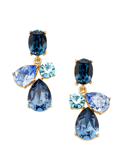 Oscar De La Renta Women's Candy Silvertone & Glass Crystal Drop Earrings In Blue Multi