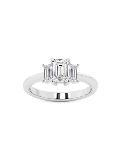 Saks Fifth Avenue Women's Platinum & 1.5 Tcw Natural Diamond 3-stone Ring In White Gold