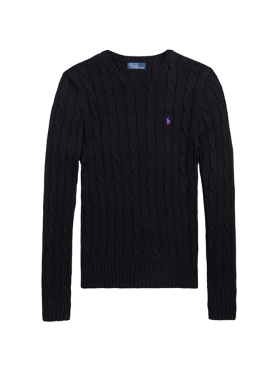 Polo Ralph Lauren Women's Julianna Cable-knit Pima Cotton Sweater In Polo Black