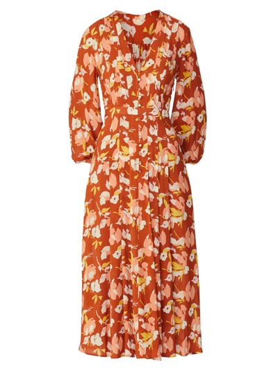 Shoshanna Women's Mira Floral Buttoned Midi-dress In Multi