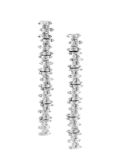 Nickho Rey Women's Cindy Rhodium Vermeil & Crystal Drop Earrings In White Gold