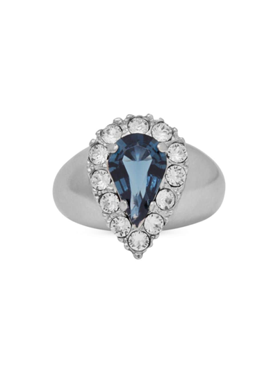 Saint Laurent Princess Crystal-cut Ring In Silver