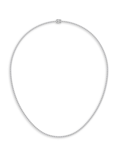 Saks Fifth Avenue Women's 14k White Gold & 15.68 Tcw Natural Diamond Tennis Necklace