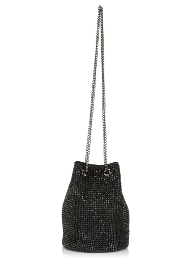 Whiting & Davis Crystal Bucket Bag In Black Crystal