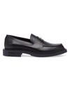 FENDI MEN'S LEATHER STACKED HEEL LOAFERS