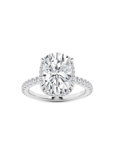 Saks Fifth Avenue Women's 14k White Gold & 3.75 Tcw Lab-grown Diamond Halo Engagement Ring