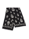 Alexander Mcqueen Men's Skull Scarf In Lead Ivory