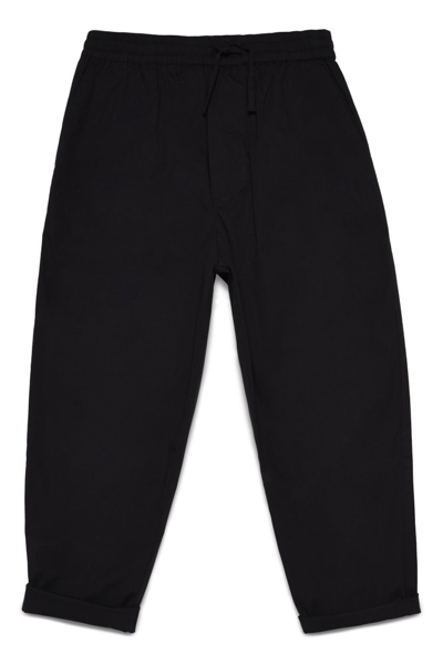 Dsquared2 Kids' Drawstring Cotton Track Trousers In Black