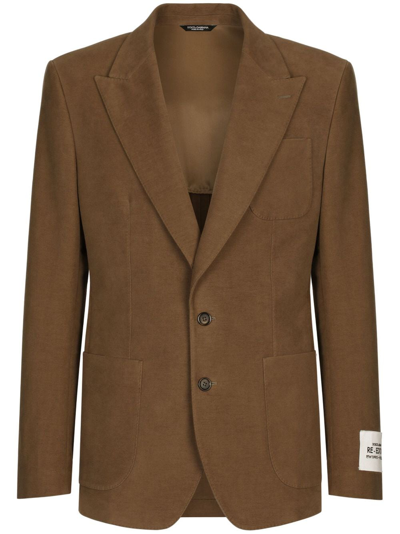 Dolce & Gabbana Single-breasted Suit Jacket In Brown