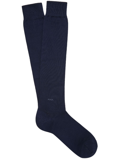 Zegna Triple-x Mid-calf Socks In Blue
