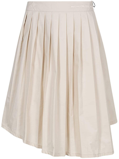 Honor The Gift Logo-print Pleated Skirt In Neutrals