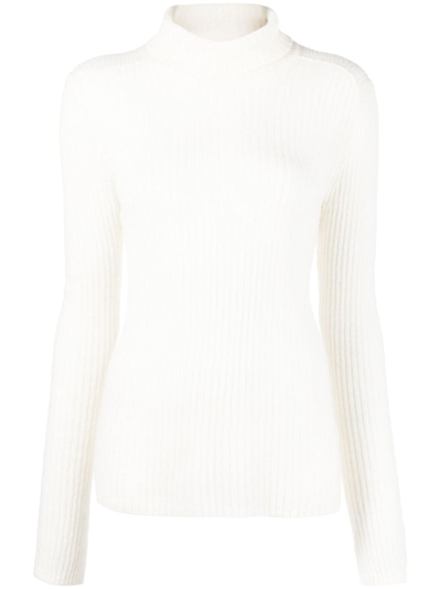 Dorothee Schumacher Semi-sheer Roll-neck Jumper In White