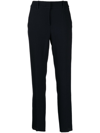 Emporio Armani Cropped Slim-fit Trousers In Black