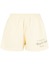 Sporty And Rich Logo-print Cotton Mini Shorts In Yellow