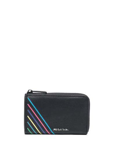 Ps By Paul Smith Logo-print Leather Zipped Wallet In 79 Blacks