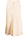 RALPH LAUREN LOW-RISE COTTON MIDI SKIRT