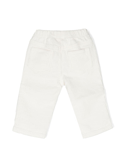 Il Gufo Babies' Elasticated-waist Cotton Chinos In White