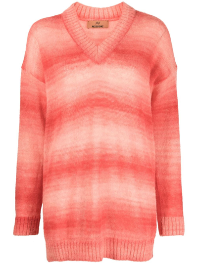 Missoni Gradient Striped Knitted Jumper In Pink