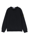 Stone Island Signature Compass-motif Knitted Jumper In Blue