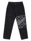 MARCELO BURLON COUNTY OF MILAN BANDANA INSERT STRAIGHT-LEG JEANS